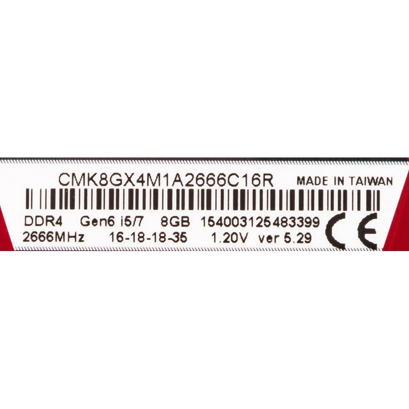 Память DDR4 8Gb 2666MHz Corsair CMK8GX4M1A2666C16R RTL PC4 21300 CL16 DIMM 288 pin 1.2В|Оперативная память| |