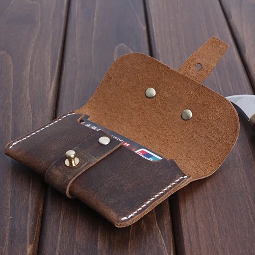 Мужской кошелек ручной работы из натуральной кожи кредитница дизайнерский чехол