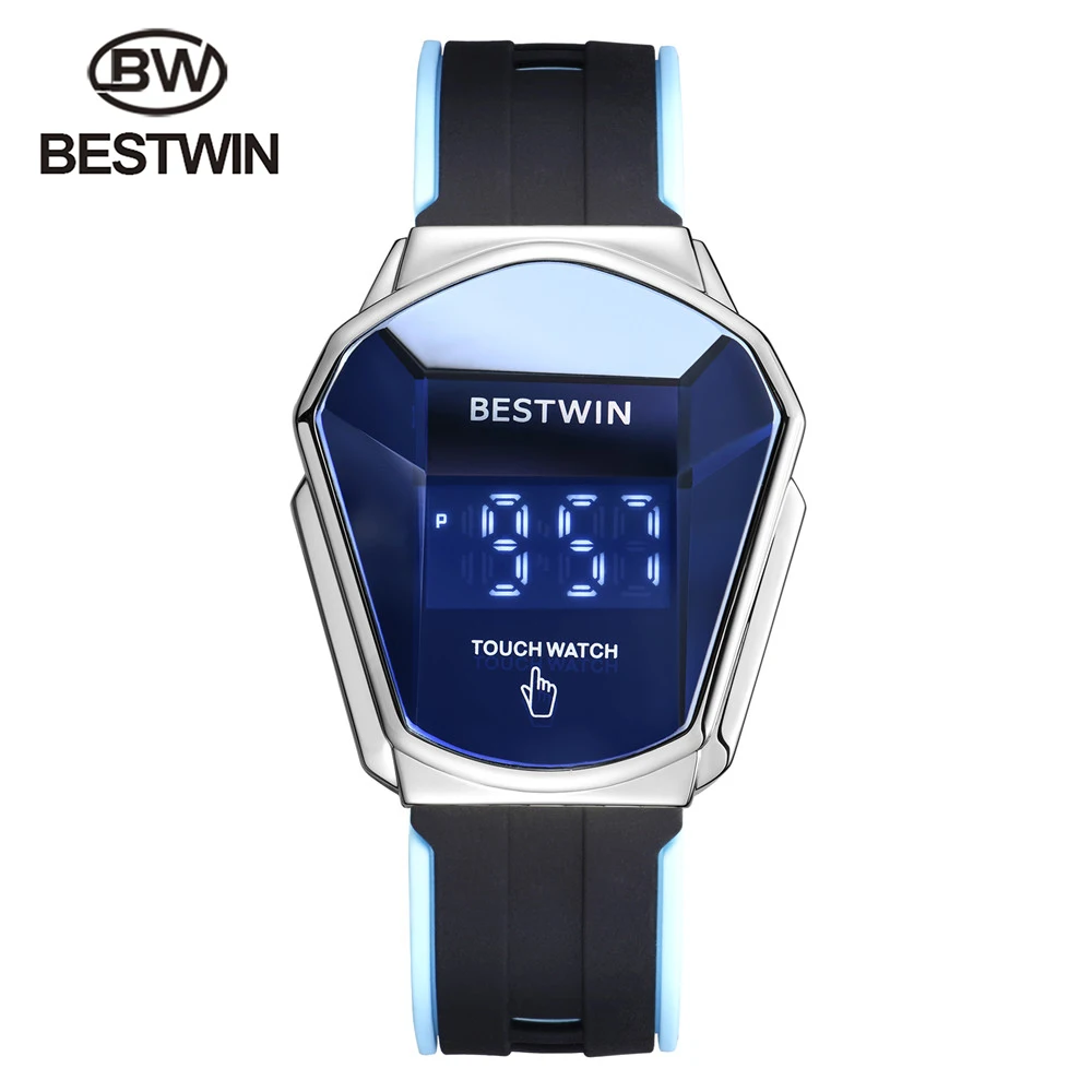

2021 Watch man Sport Digital Watch Male Touch Screen LED Display Electronic Wristwatch Stainless Steel Men Clock