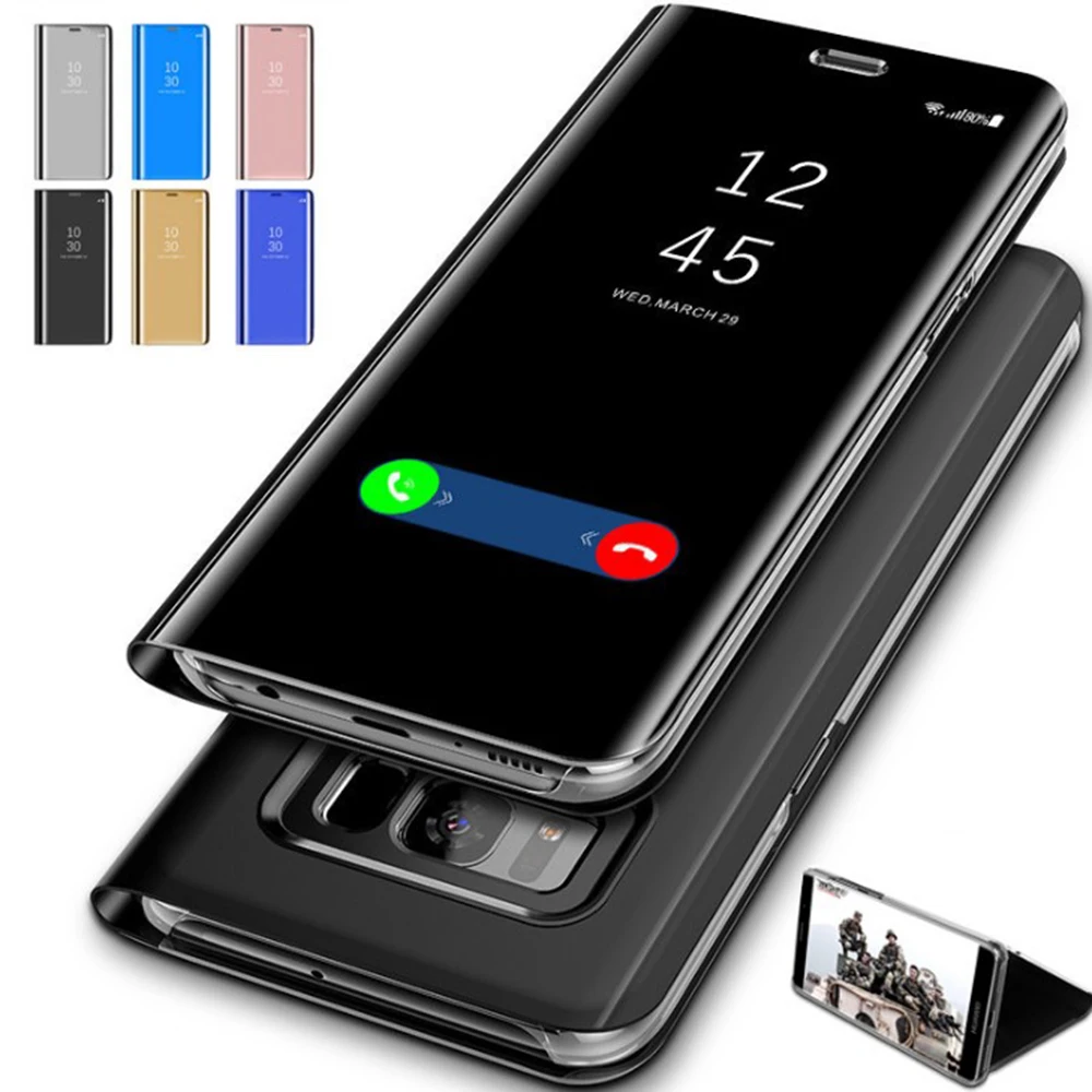 Роскошный зеркальный флип чехол для Samsung Galaxy Note 10 9 8 5 Pro M 20 30 мягкий модный кожаный
