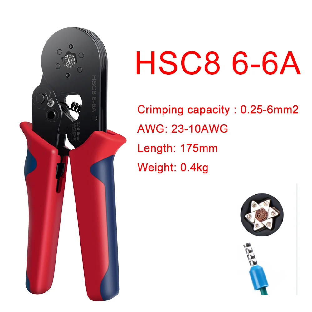 Обжимной зажим инструмент для обжима проводов строительный HSC8 6-6