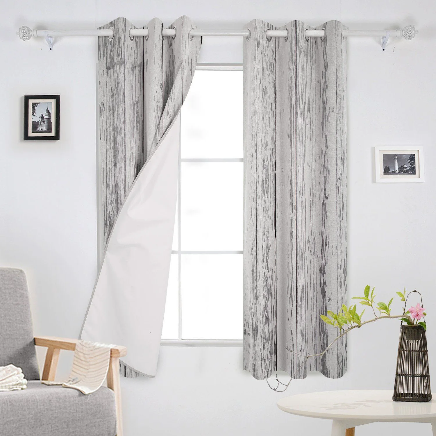 Доска деревянный Серебряный Пол деревянные винтажные стильные оконные шторы