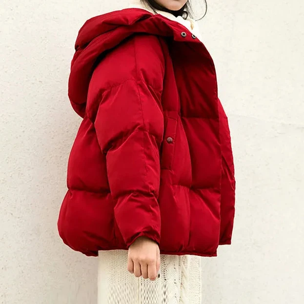 2021 new bread coat padded jacket female student Korean version of loose padded coat winter coat short down padded coat