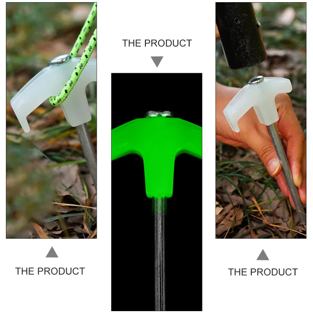 

6pcs Outdoor Tent Steel Nail Camping Stakes Pegs Fluorescent Tent Ground Nail