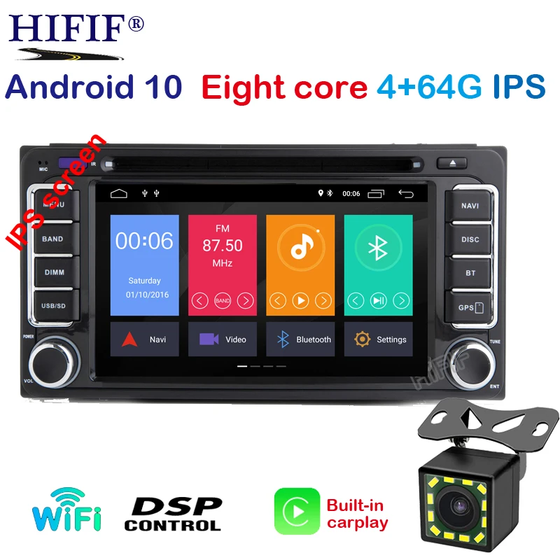 Android 10 DVD плеер для Toyota Universal RAV4 COROLLA VIOS HILUX Terios Land Cruiser 100 PRADO 4runner DVR Bluetooth задняя