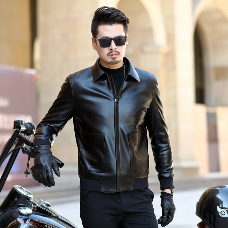 Модная мужская зимняя теплая куртка-бомбер из искусственной кожи утолщенная