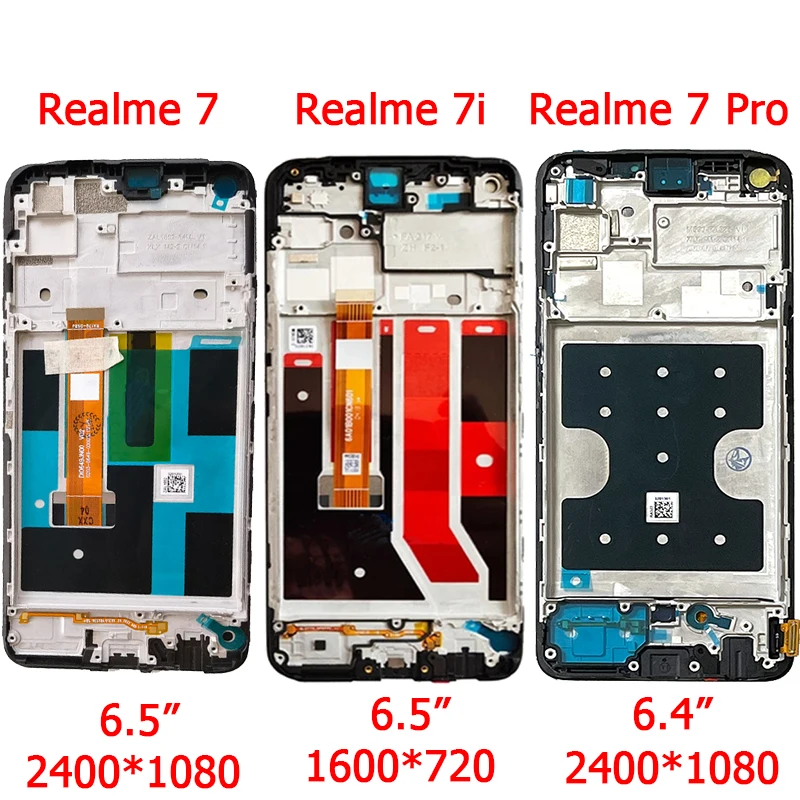 original for realme 7 5g 7i 7pro lcd display with frame 6 5 realme 7 4g rmx21555g rmx2111 for realme 7 pro rmx2170 screen free global shipping