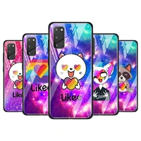 cute funny likee for samsung galaxy s20 fe ultra note 20 s10 lite s9 s8 plus luxury tempered glass phone case cover