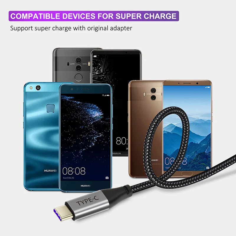 Кабель usb type-C 5А, супер зарядный кабель для huawei p20, быстрая зарядка, кабель для быстрой зарядки samsung S9 Note 9 C199