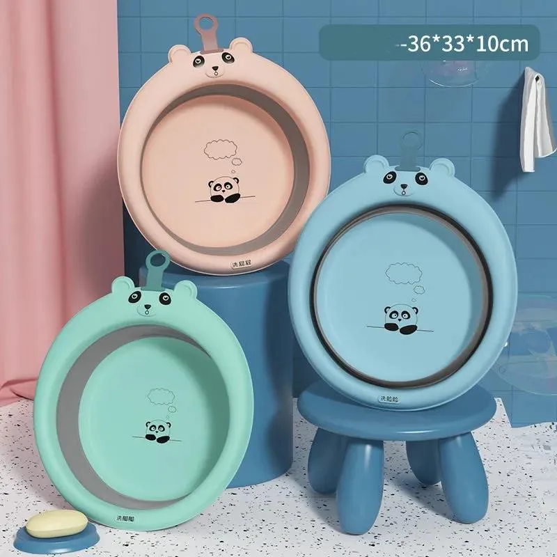 

Creative Personality Cartoon cChildren's Baby Folding Washbasin Can Be Hung Portable Washbasin