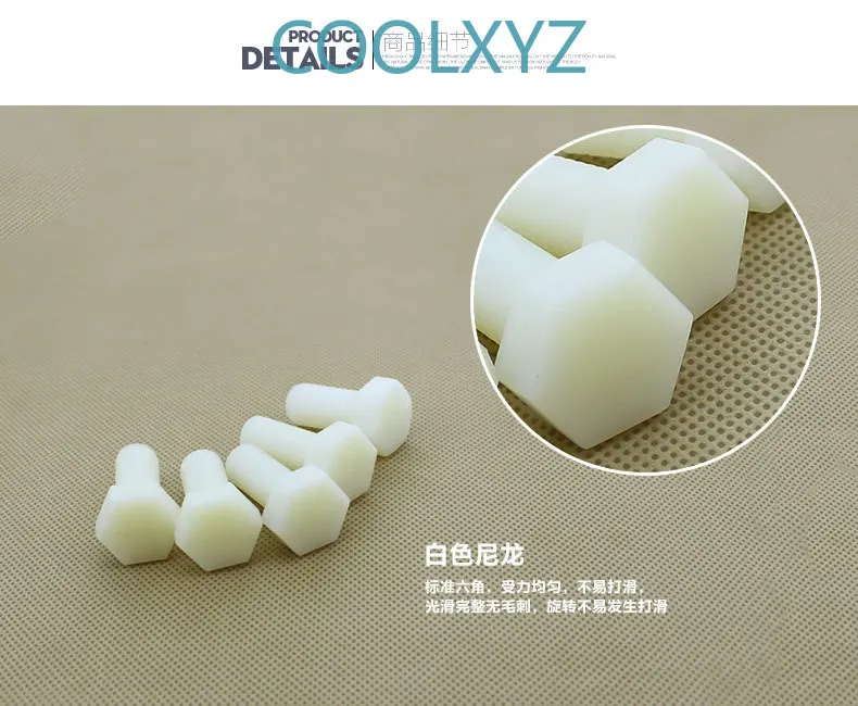 Нейлоновый внешний шестигранный болт PA66 белый пластиковый винт M5 M6 M8 M10 M12 5 шт. |