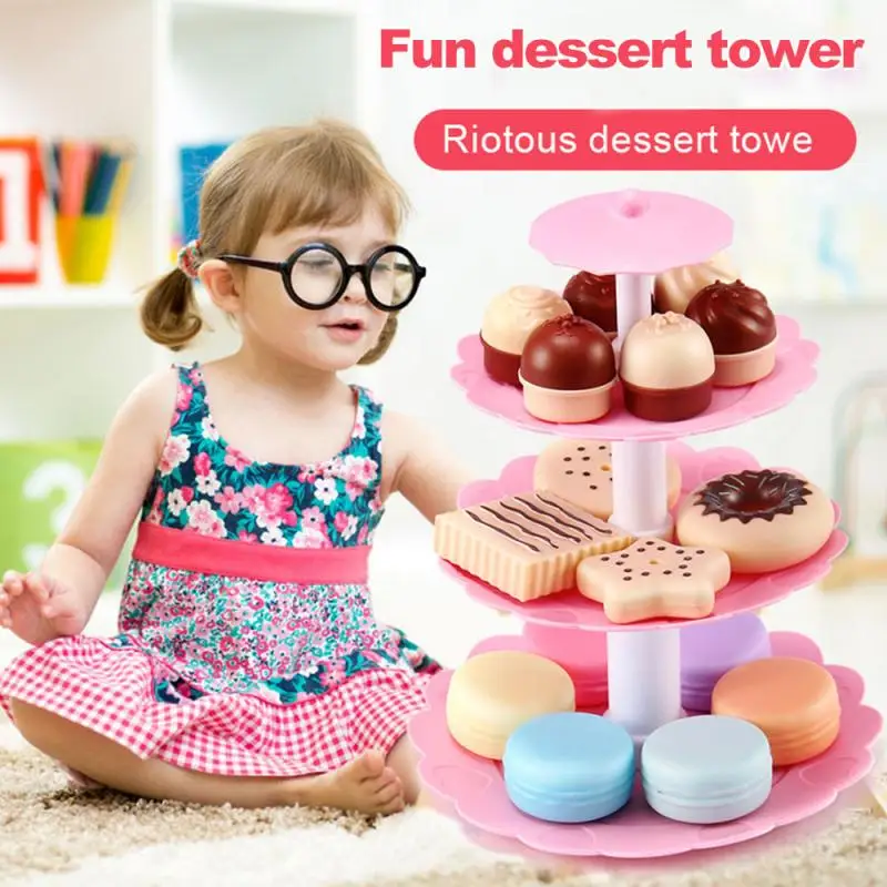 

Children's Sets Of Birthday Cake Toy Simulation Cake Pretend Dessert Tower Pastry Play House Toy For Little Girl Toy And Gift
