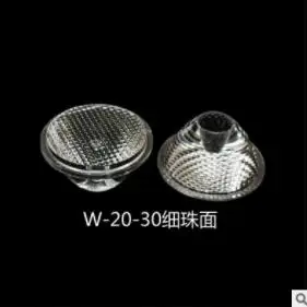 30degree Fine bead Высокое качество 50 шт. 30/45/60/120 градусов тонкая поверхность бисера светодиодный линзы коллиматор отражатель светодиодный свет лампы диаметр 20 мм - Цвет корпуса: 30degree Fine bead