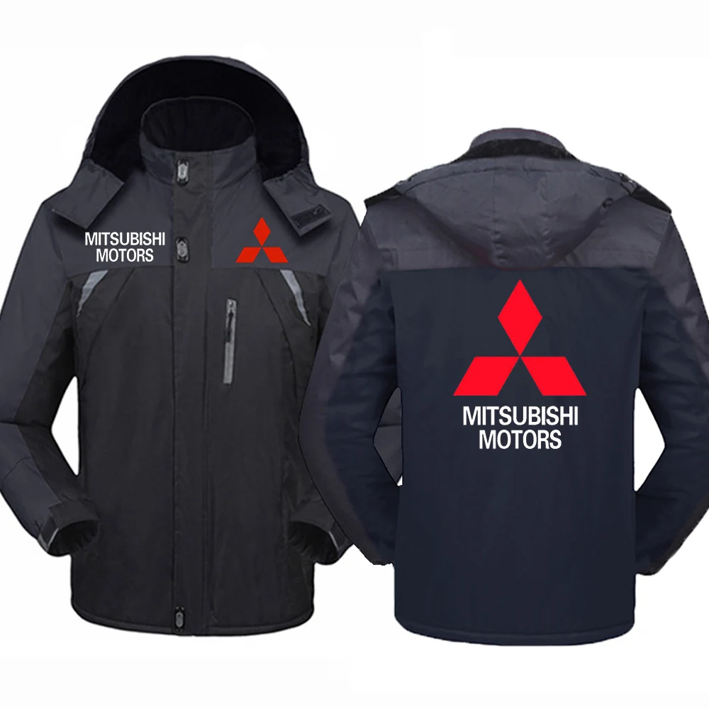

Men Winter Mitsubishi Motors Car Logo Jackets Thicken Windbreaker Coats Waterproof Warm Outdoor Couples Cold-Proof Clothing