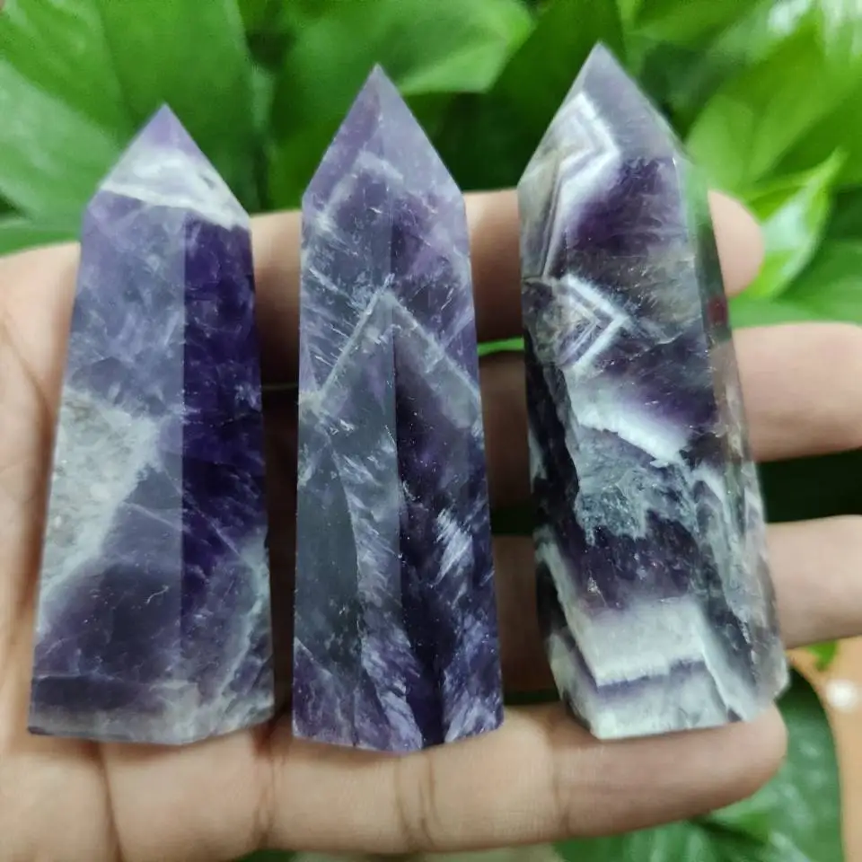 1pcs 55g NATURAL Dream Amethyst QUARTZ CRYSTAL WAND POINT HEALING | Дом и сад
