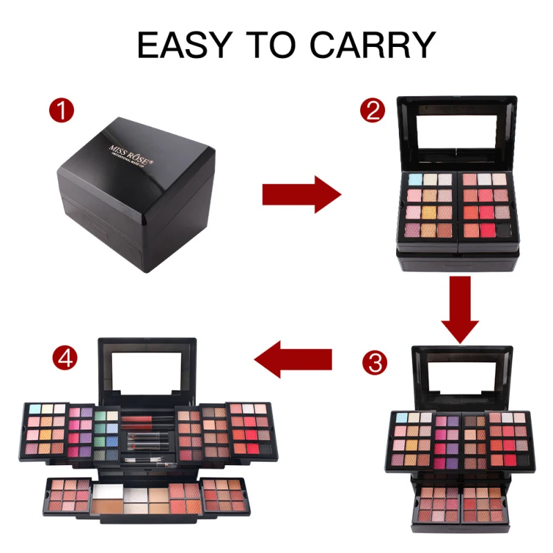 

Colors Professional Makeup Set Piano Aluminum Box Eyeshadow Powder Lip Gloss Blush Multifunctional Cosmetic Tool