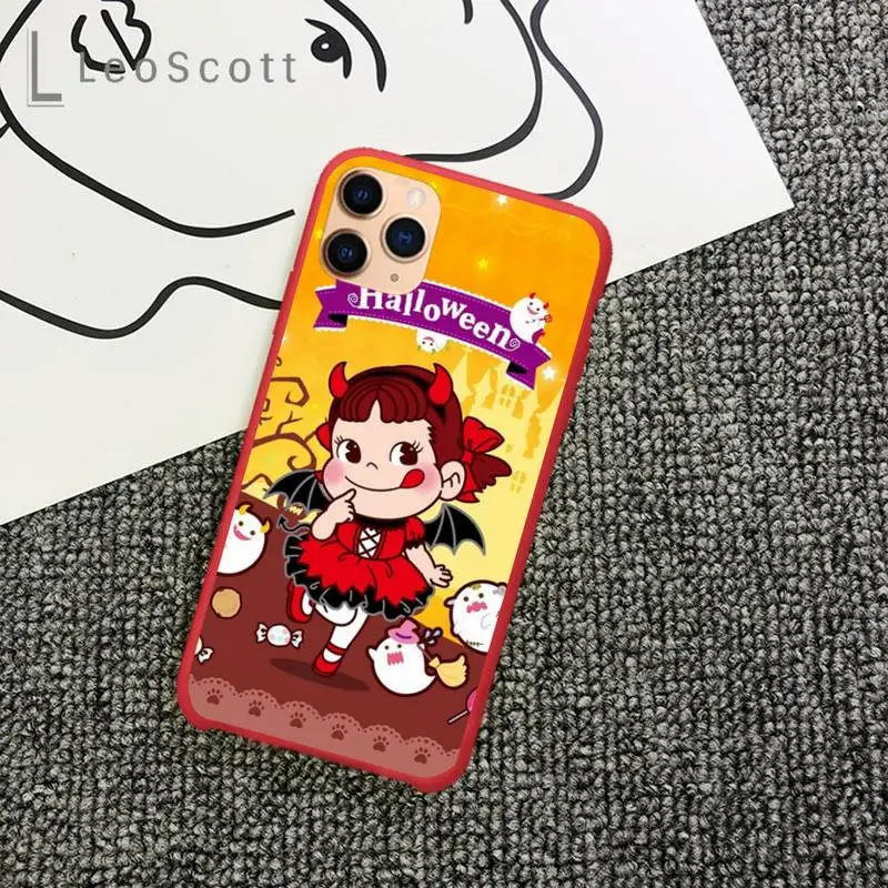 

Cute Fujiya Milky Peko chan Phone Case Candy Color for iPhone 11 12 mini pro XS MAX 8 7 6 6S Plus X 5S SE 2020 XR cover shell