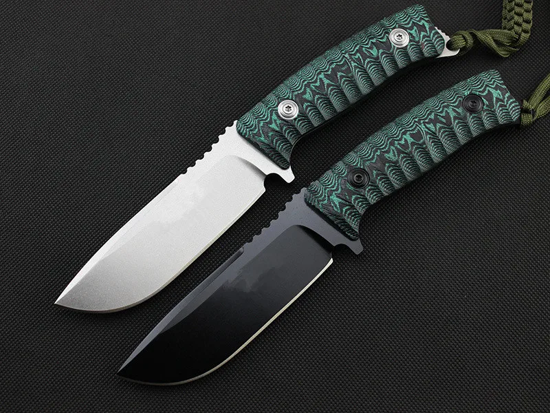 Фиксированный черный нож FX-131 зеленый ручка Микарта тактический охотничий для