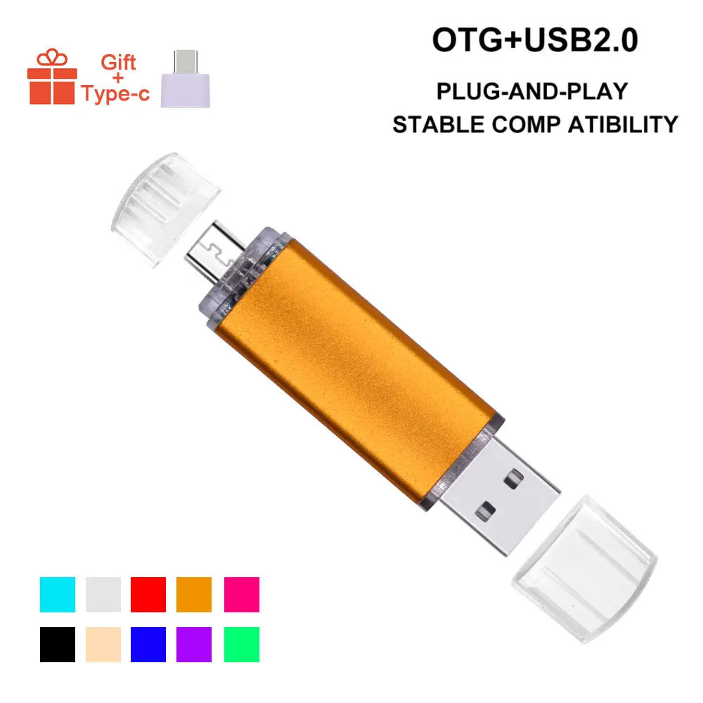 Флеш-накопитель usb 2 0 флеш-накопитель 64 ГБ 16 32 4 8 Micro OTG металлический USB-накопитель