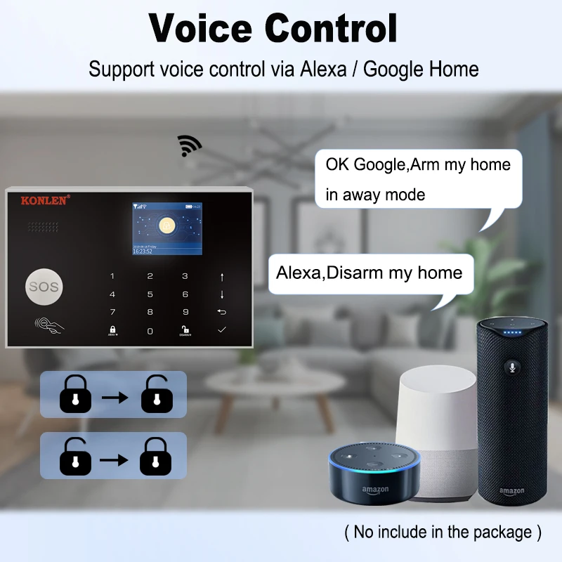 Система охранной сигнализации Tuya WIFI 3G 4G GSM беспроводная проводная с Google Alexa