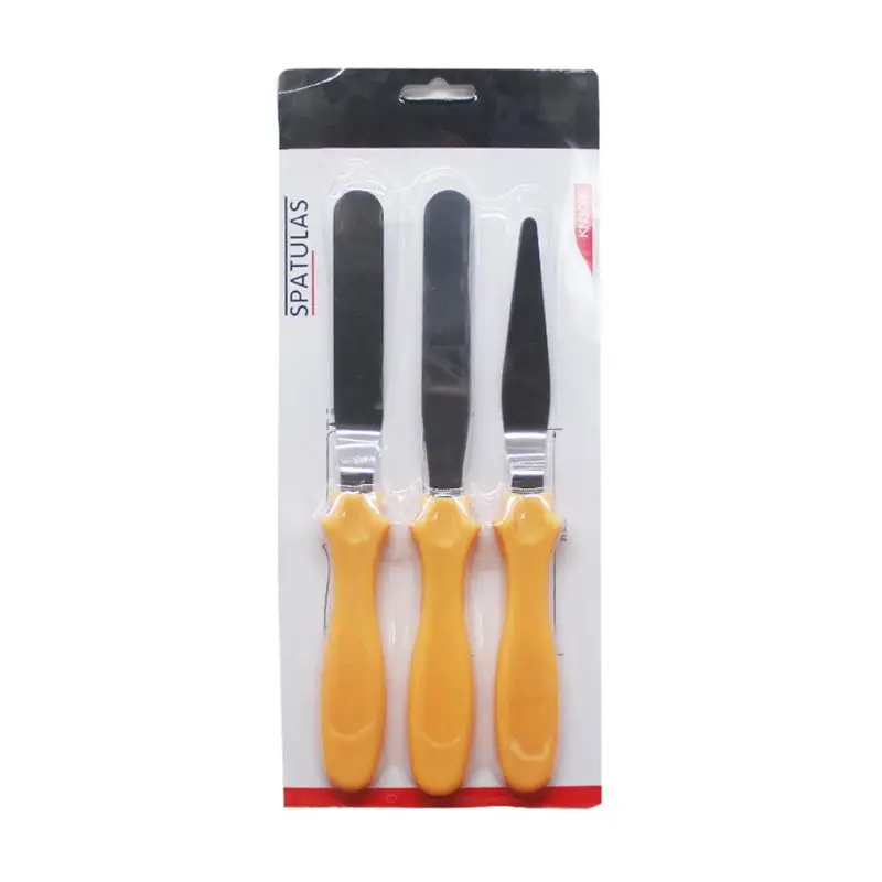 

3pcs/set Stainless Steel Cream Spatula Cake Scraper Smoother Palette Knife Cake