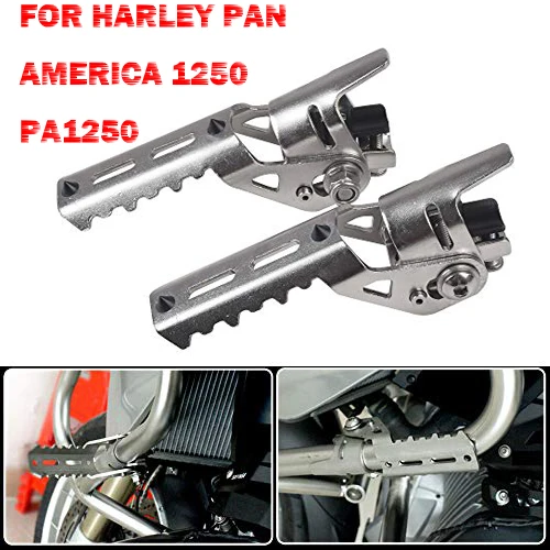 For Harley PAN AMERICA 1250 motorcycle accessories Front Foot Pegs Folding Footrests Clamps 22-25mm