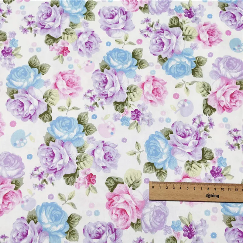 160 см ширина розовые фиолетовые синие цветущие цветы печатная фототкань 100%