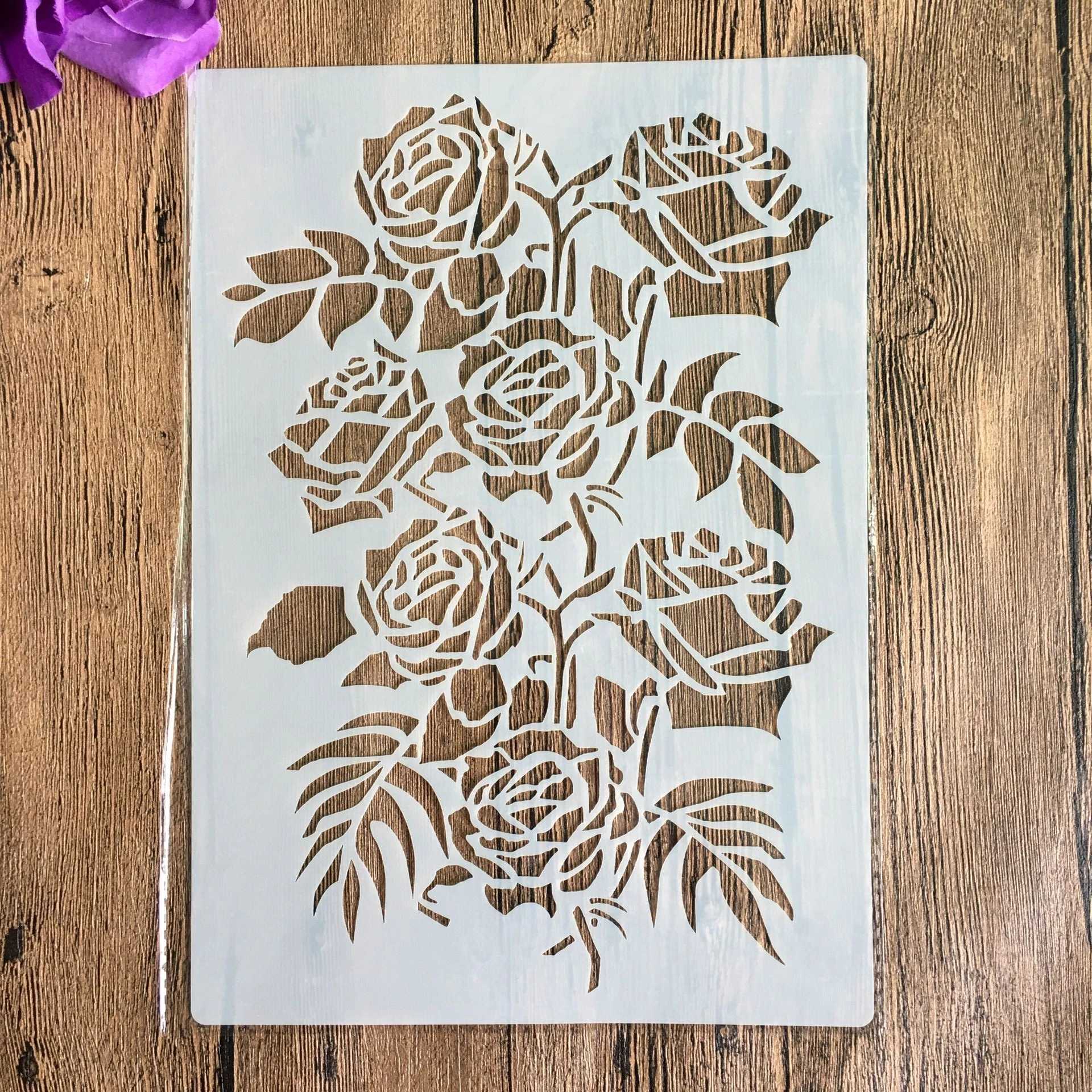 

A4 29 * 21cm rose DIY Stencils Wall Painting Scrapbook Coloring Embossing Album Decorative Paper Card Template,wall