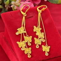 butterfly shaped women dangle earrings yellow pretty female charm jewelry gift