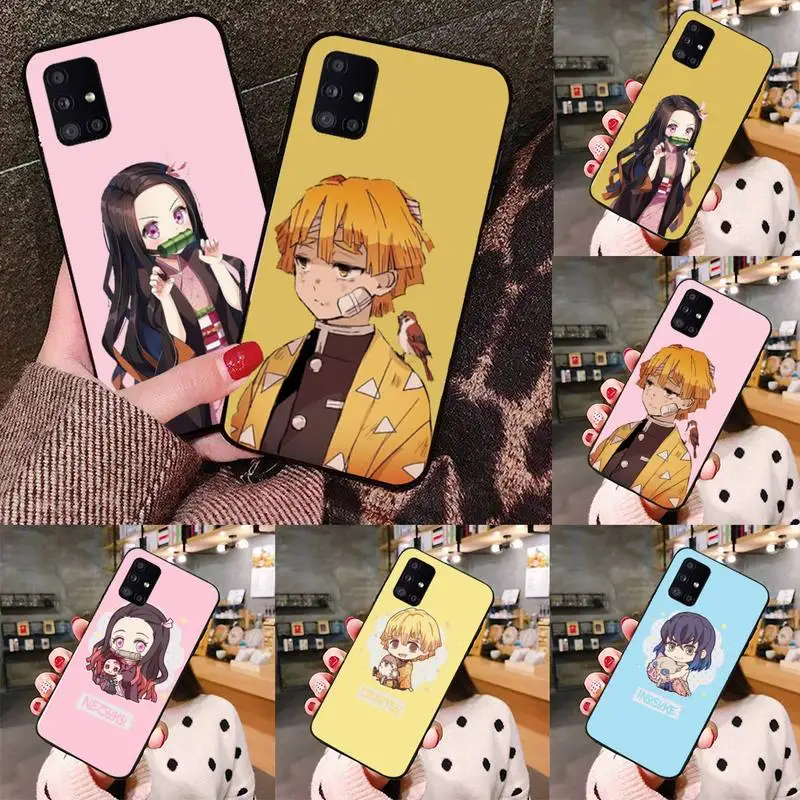 

Nezuko Kimetsu No Yaiba Demon Phone Case black For Samsung galaxy S 21 20 10 8 A 51 71 50 21s 70 40 20 20e note 10 plus Ultra 5g