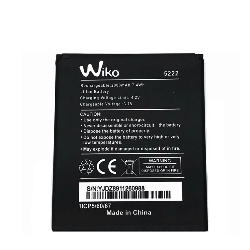 2000mAh wiko 5222 Сменный аккумулятор для Wiko Rainbow Jam / Lite Cell мобильный телефон | Мобильные