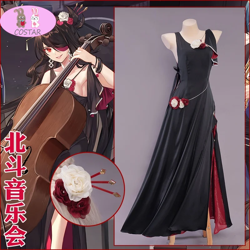 

Anime! Genshin Impact Beidou Concert Elegant Dress Uniform Cosplay Costume Halloween Carnival Party Role Play Outfit Women NEW
