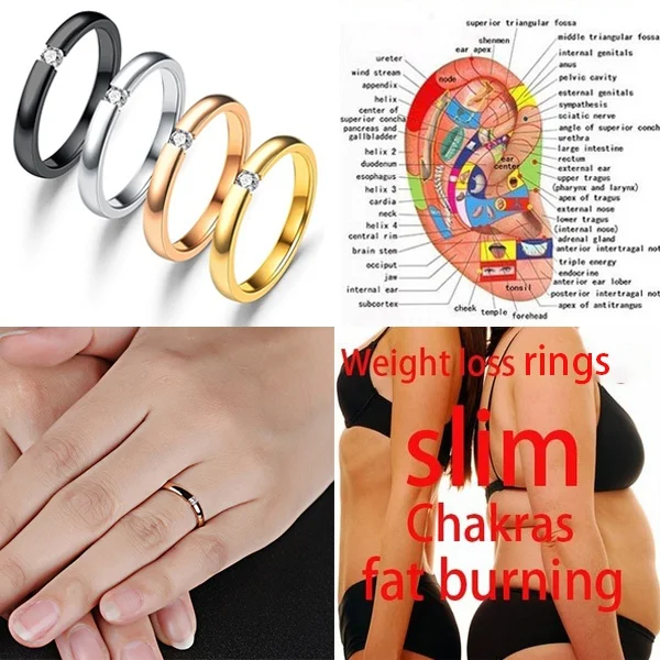 

Stainless Steel White Cubic Zirconia Stone Rings Jewelry For Women Girls Lose Weight Rose Gold Finger Rings