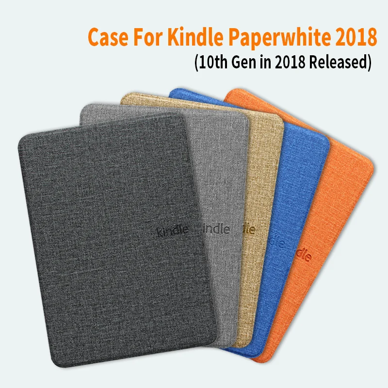 

For Kindle Paperwhite 4 Case Cloth Texture PU Leather Smart Case PC Back Hard Cover for New Kindle Paperwhite 10th PQ94WIF 2018