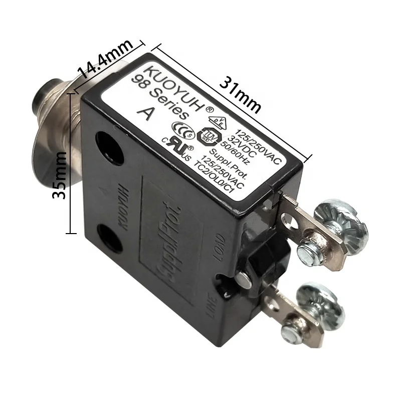 Винтовая клемма для защиты от перегрузки по току 98 Series KUOYUH 3A 4A 5A 6A 7A 8A 9A 10A 11A 12A 13A 15A