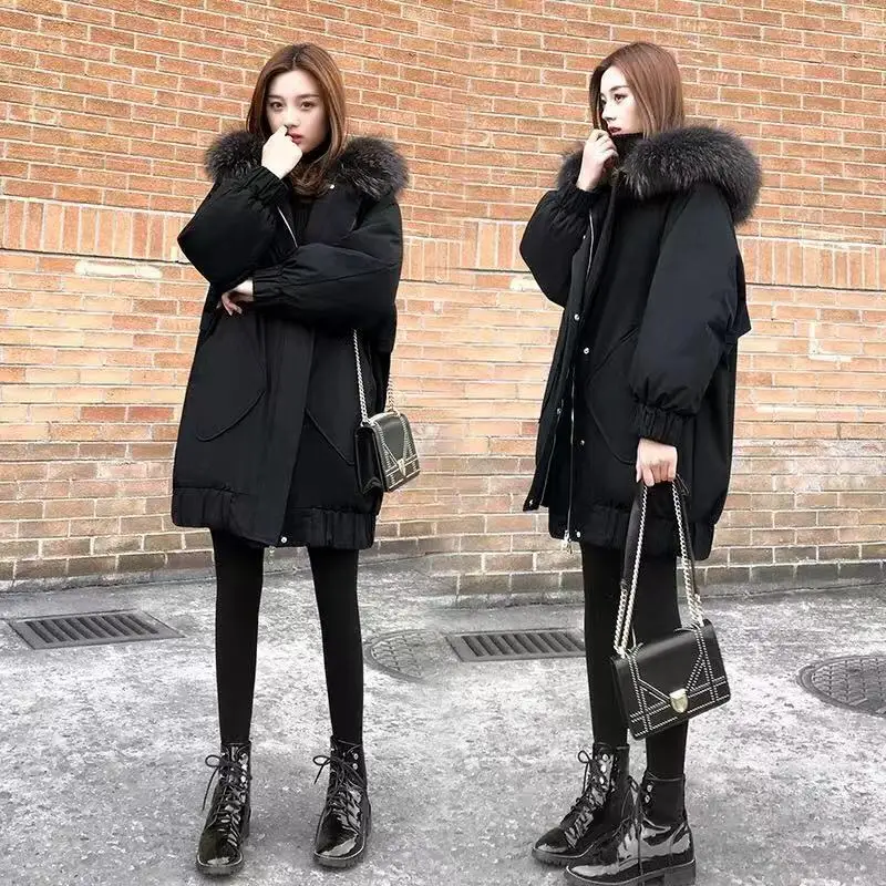 Женская парка большого размера плюс Зимняя Теплая стеганая с капюшоном и толстым