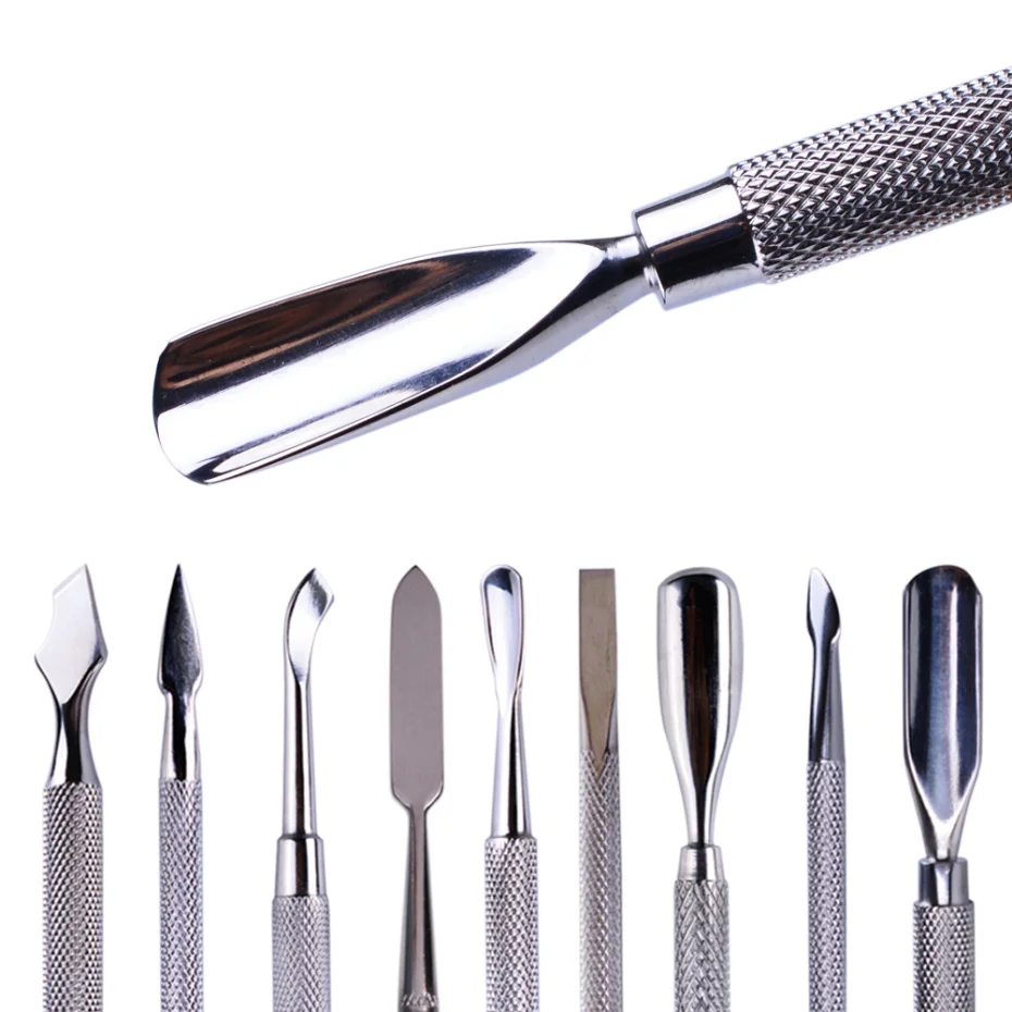 

1pcs Double-ended Stainless Steel Cuticle Pusher Dead Skin Push Remover For Pedicure Manicure Nail Art Cleaner Care Tool LA1-9-1