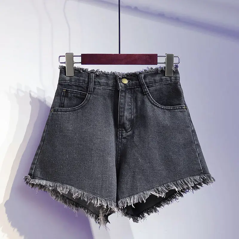 

4XL 5XL Plus Size White Black Denim Shorts Women Summer New Wide Leg Jean Shorts Hotpants Loose Casual Beach Biker Shorts C6460