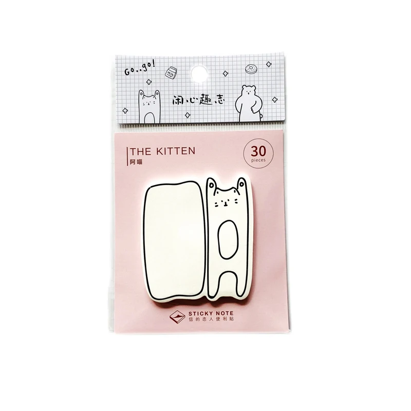

30 Pages Lovely Animal Series Cat Bear Elephant Memo Pads Message Sticky Notes School Office Supply Student Stationery Kids Gift