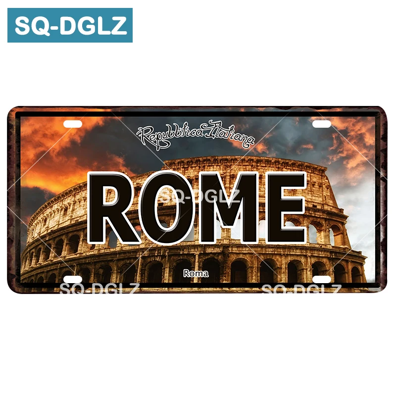 [SQ DGLZ] Оловянная табличка с номерным знаком римской столицы винтажный