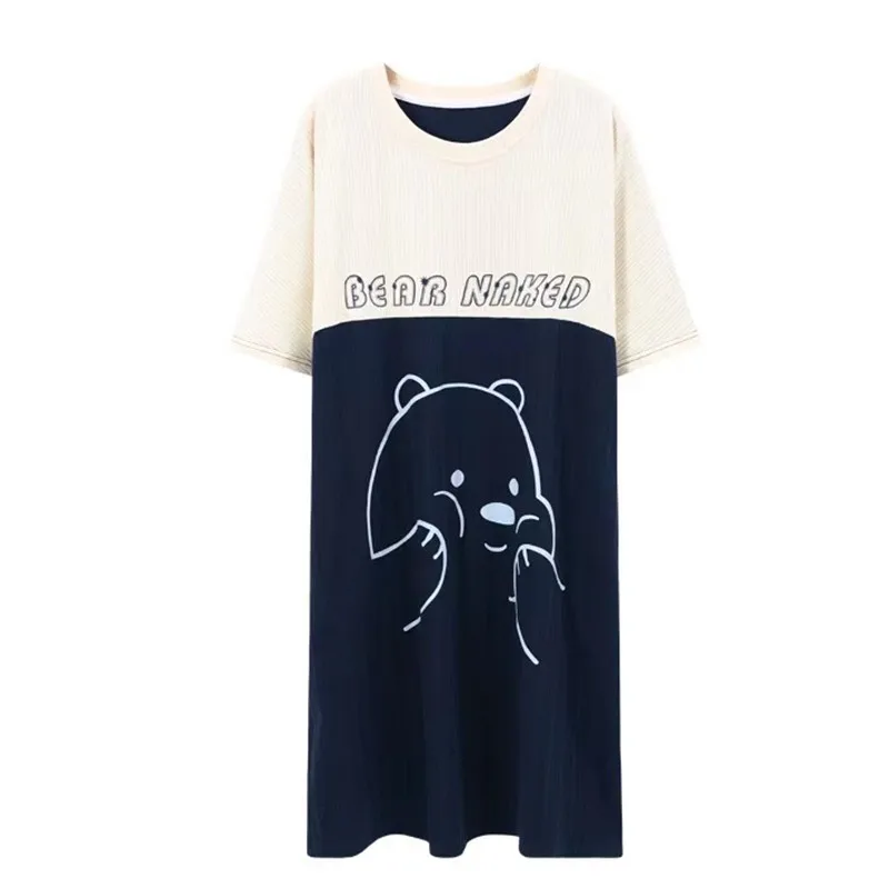 

Seeslim Summer Woman Night Sleepwear Dress Casual Cotton Ladies Night Wear Short Sleeve Comfortable Night Gowns Ladies Dresses
