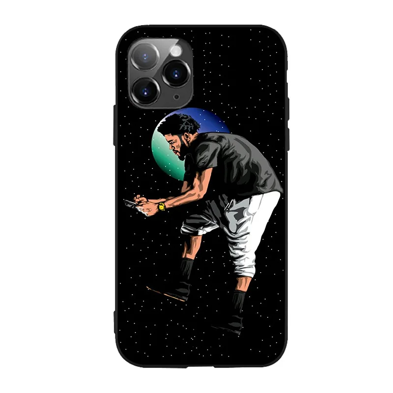 J. Черный силиконовый мягкий чехол Cole Jcole Rapper из ТПУ для iPhone 11 12 Pro Mini X XR XS MAX 5 5S 6S 7 8