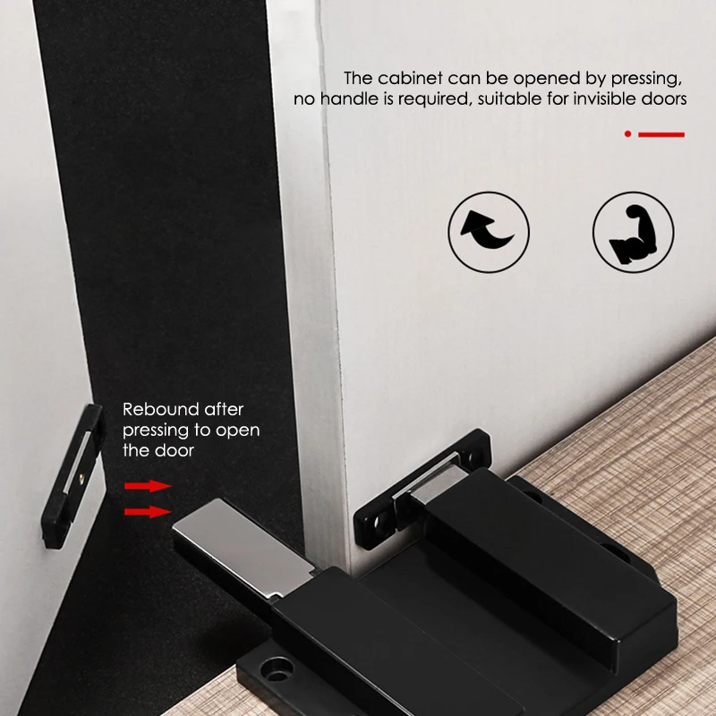 

Magnetic Press Rebound Device Door Stopper Hidden Door Holders Catch Floor Nail-free Doorstop Furniture Hardware Single Door