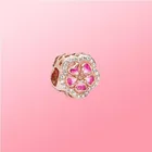 Аутентичные 925 стерлингового серебра бусины Творческий цветах розового и персикового цветов модные бусины, подходят к оригиналу Pandora, браслет для женщин, сделай сам, ювелирное изделие