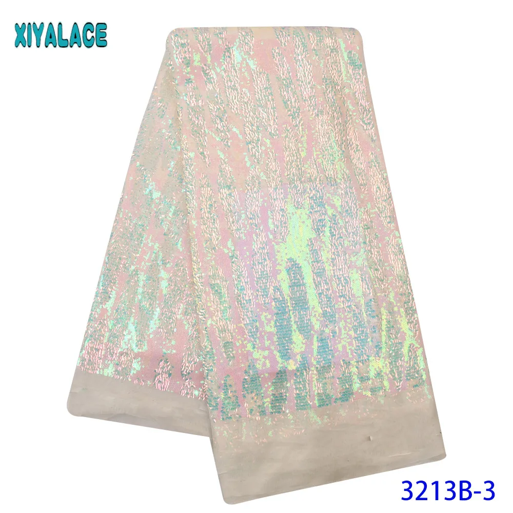 

African Sequins Lace Fabric 2020 High Quality French Nigerian Sequins Net Tulle Mesh Laces for Women Dresses KS3213B