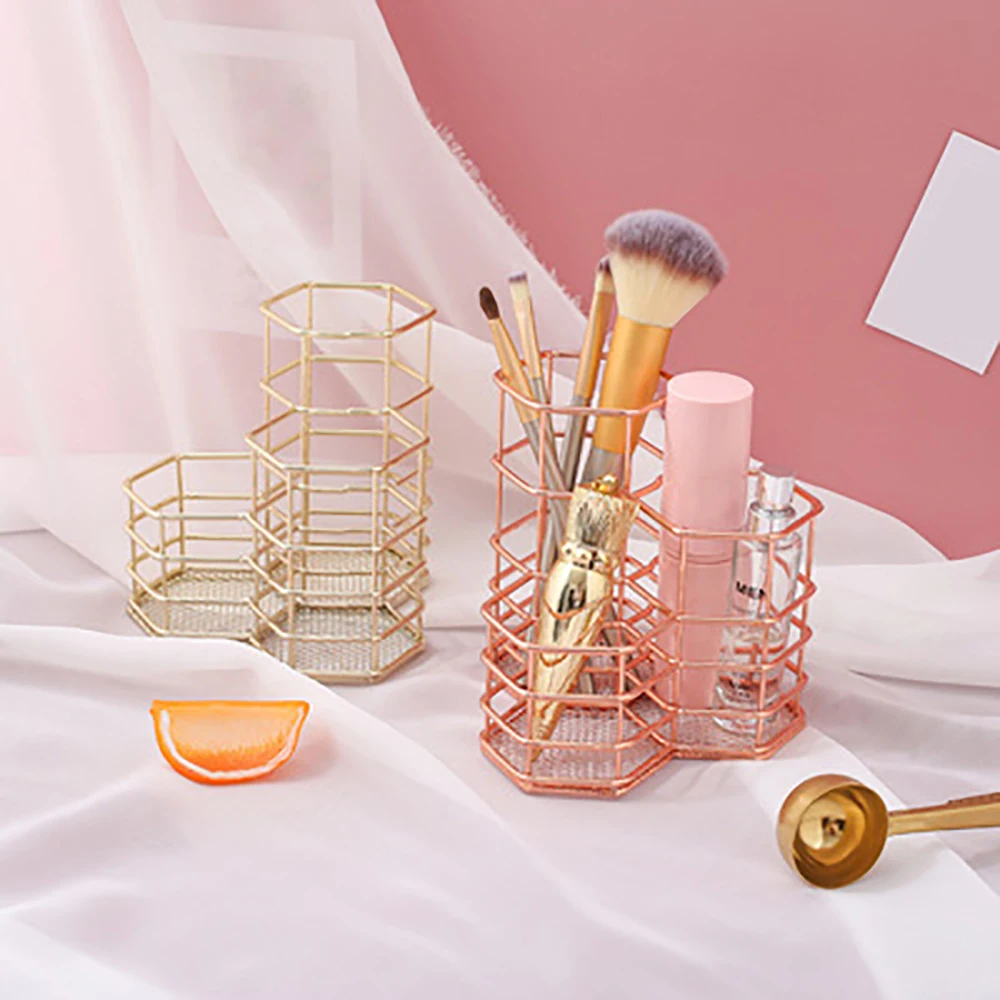 Шестигранный Держатель для кистей макияжа коробка косметических настольный