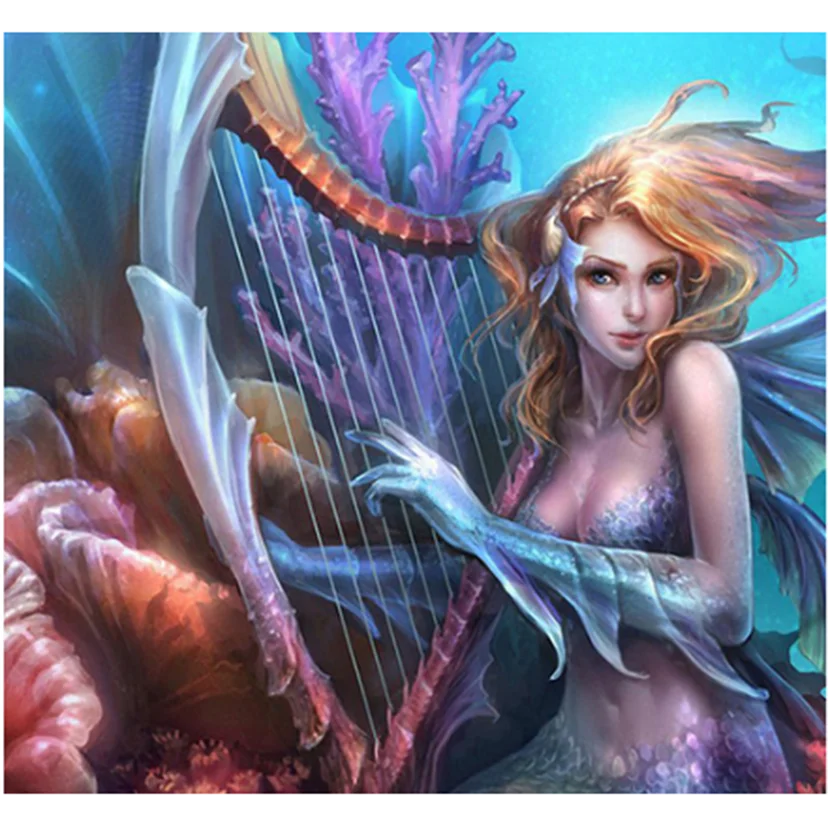 

Diamond Painting 5D DIY Square/Round Diamond Character Painting Harp Beautiful Beauty Picture Cross Stitch Decoration Art TX1053