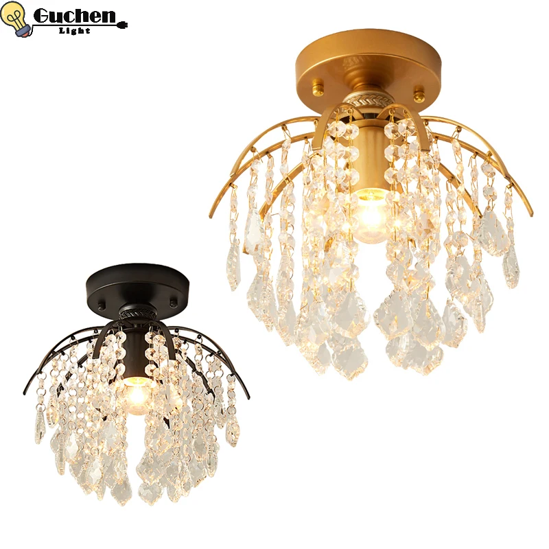 

Crystal modern Gold led Ceiling lamp light bar Bedroom Living room Nordic lighting Fixture Corridor Hall lustre home shop Decor