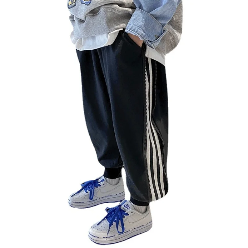 

In Stock Spring Autumn Boys Pants Capris Kids' Casual Overalls TrousersCotton Children Clothing Teenage ToddlerAge 3-12 Year