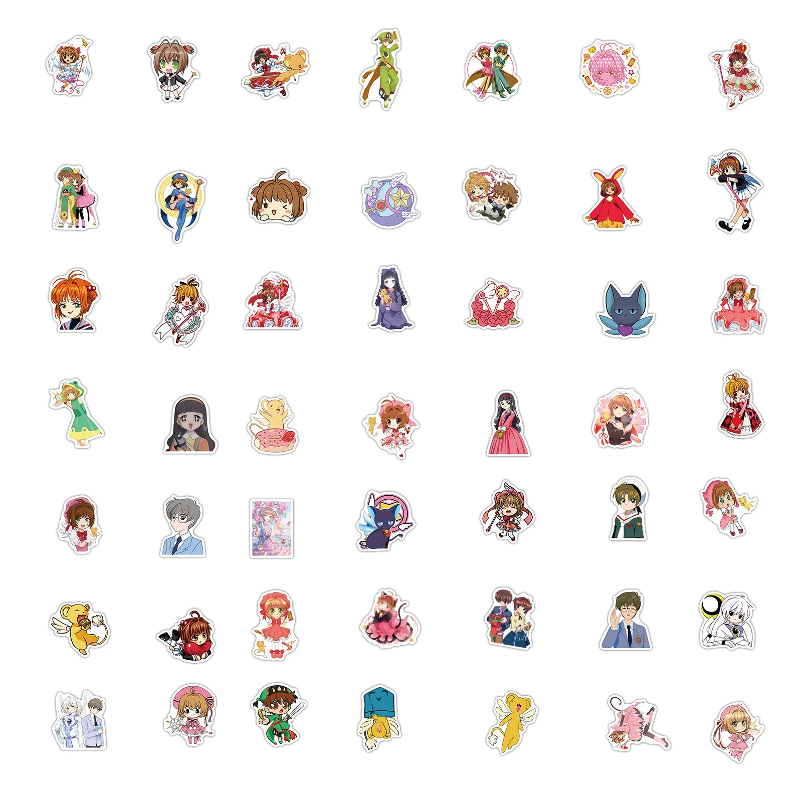 Pegatinas de juguete impermeables para maleta, etiquetas adhesivas creativas para equipaje port&aacute;til, Sakura kinomotsakura Captor de tarjetas, 10/50/100 Uds.-5